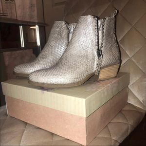 Snakeskin booties